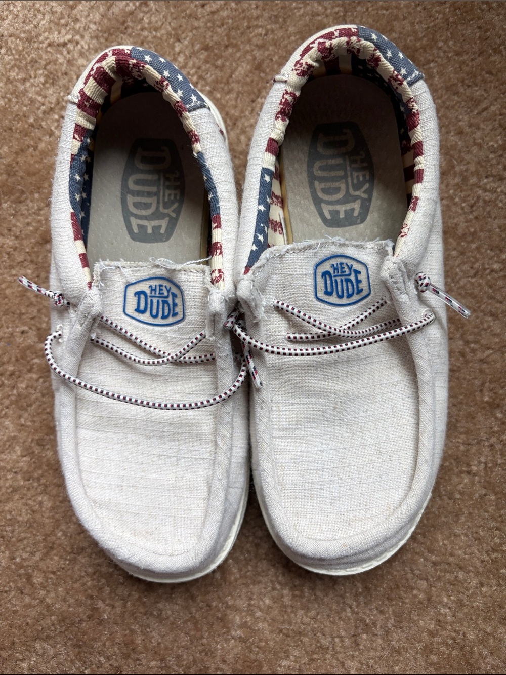 Hey Dude Kids Wally Canvas Slip-On Shoes with Flag Accents